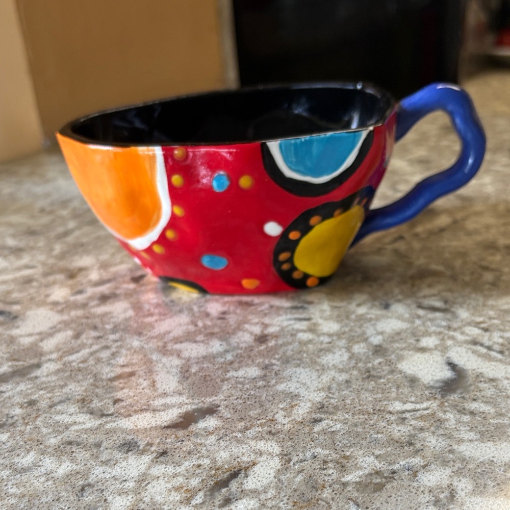 Colorful Hand-Painted Ceramic Cup